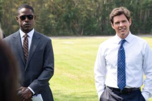 James Marsden as president and STerling K Brown as secret service agent