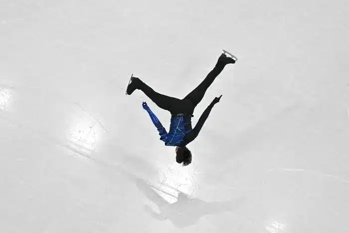 Mens figure skating back flip